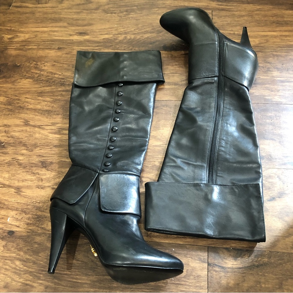 Pour La Victorie Black Studded Knee Boots Sz.‎ 7